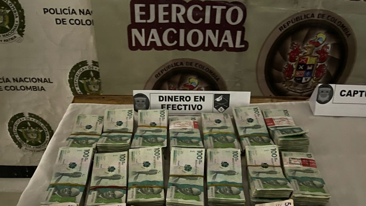 Ejército capturó a dos hombres con $200 millones en efectivo en zona rural de Algeciras, Huila