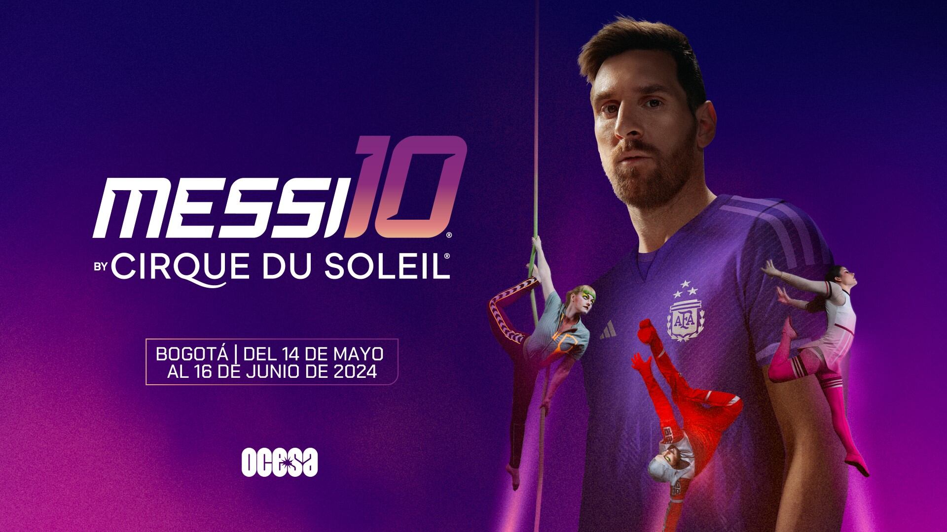 Todo lo que debe saber del 'Circo del Sol: Messi 10'. Imagen: suministrada.