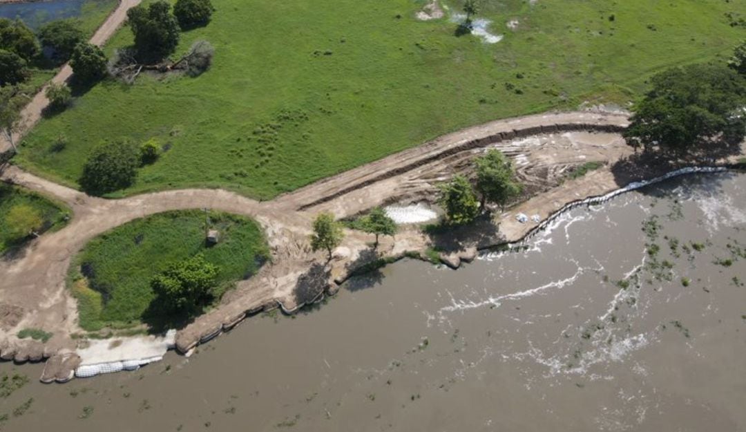 Zona de erosión fluvial en Salamina