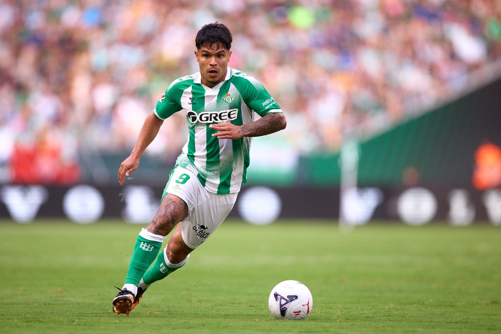 Juan Camilo Hernández, delantero colombiano del Real Betis / Getty Images.