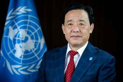 07 August 2019, Rome Italy - FAO Director-General Qu Dongyu official portrait. FAO headquarters.