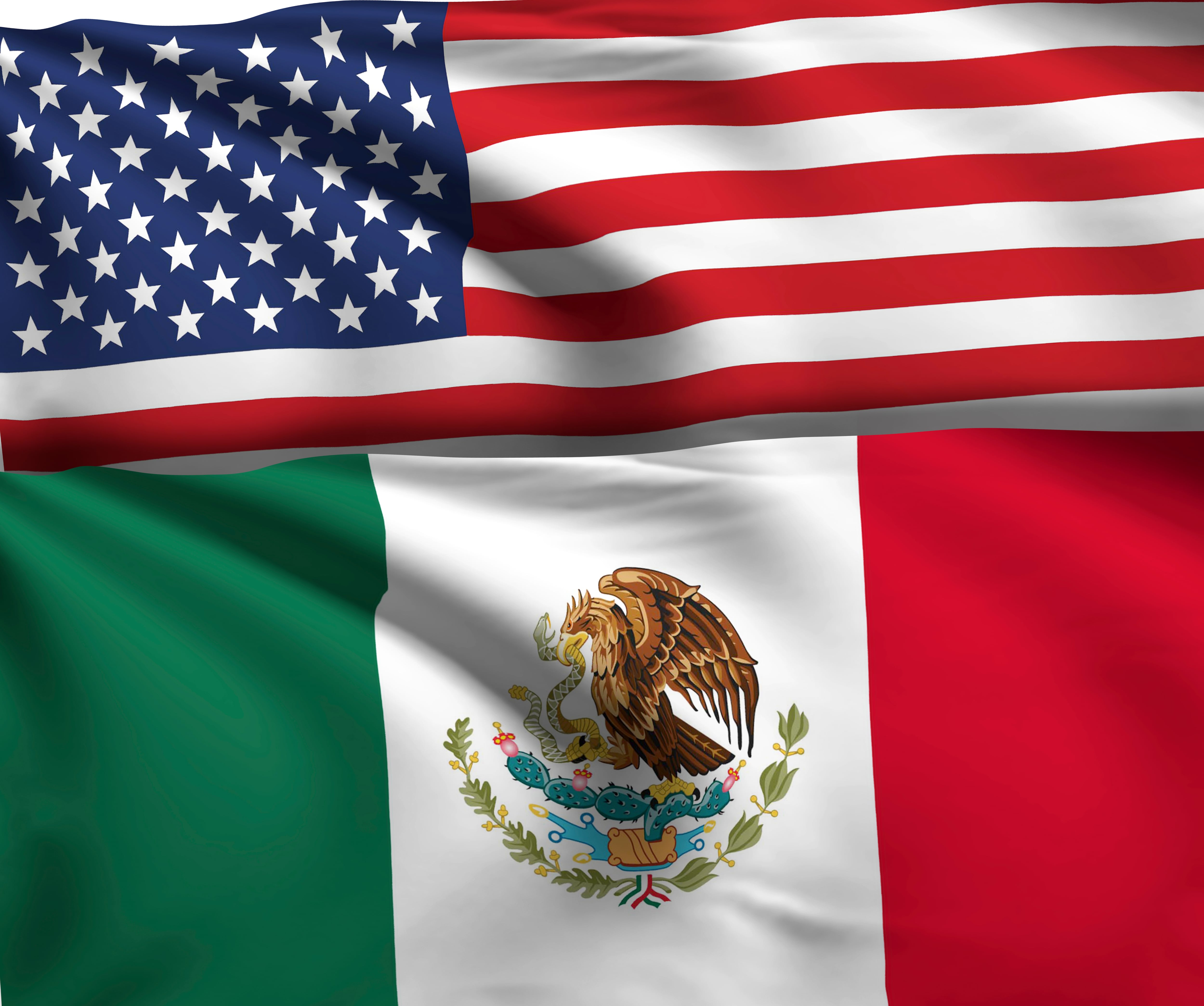 Imagen de referencia, bandera de Estados Unidos y México. Foto: Getty Images
