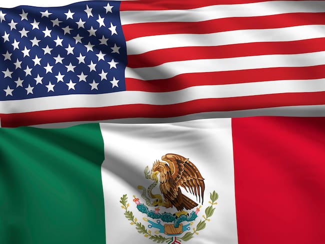Imagen de referencia, bandera de Estados Unidos y México. Foto: Getty Images
