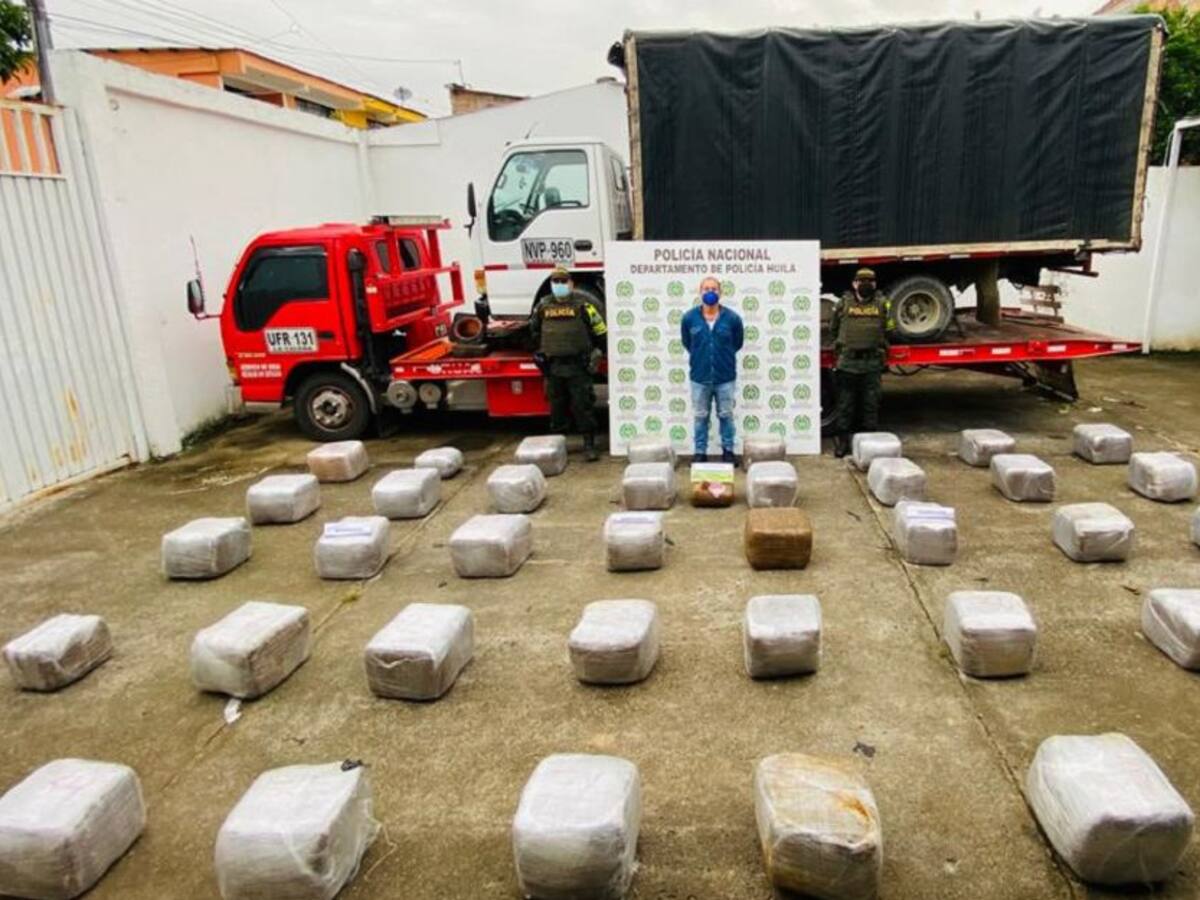 Incautan media tonelada de marihuana en la vía Garzón- Neiva