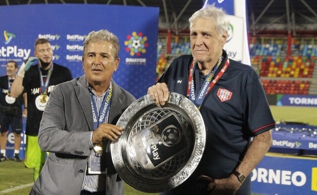 Jorge Luis Pinto y el dueño del Unión Magdalena, Eduardo Dávila / Colprensa