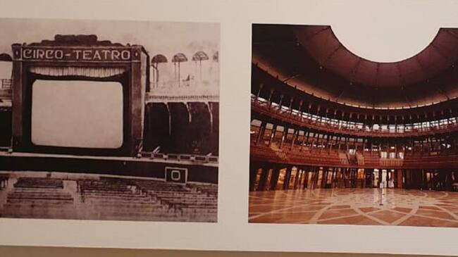 Es un recorrido que de forma paralela muestra la arquitectura de diferentes cines en Angola y el antes y después de estos edificios