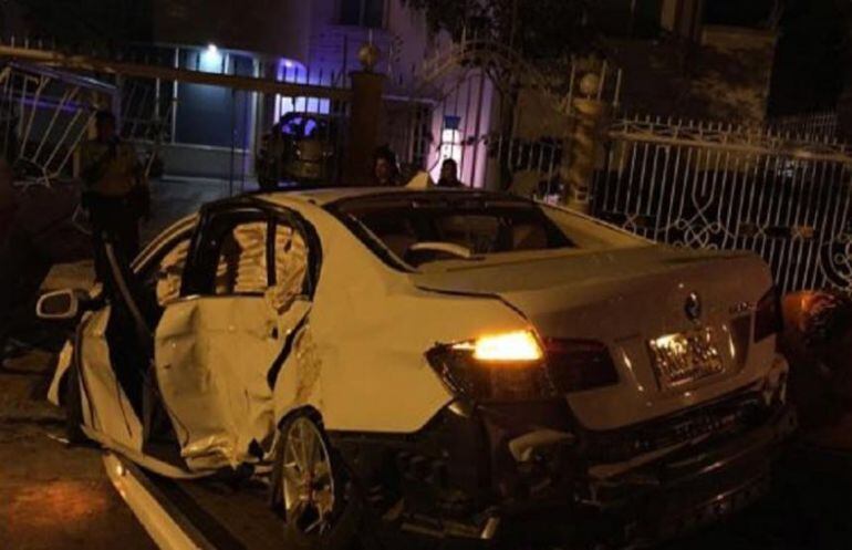 Estado del vehículo después del accidente de tránsito.