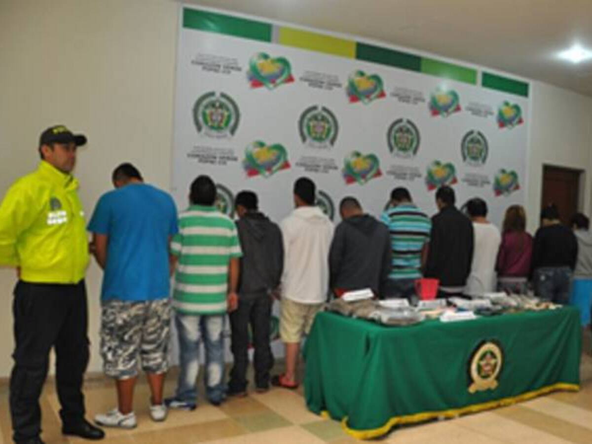 Duro golpe propinó la policía al tráfico de estupefacientes en el Quindío, 14 personas fueron capturadas