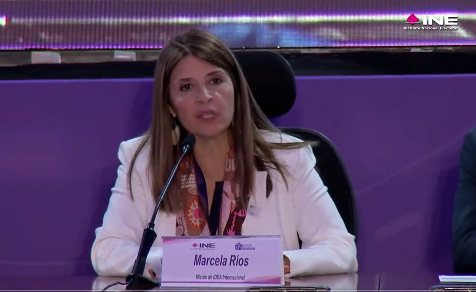 Marcela Ríos Tobar, directora regional del Instituto Internacional para la Democracia y la Asistencia Electora (IDEA Internacional) Foto tomada de la red social X
