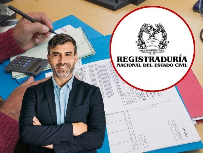 Imagen de referencia, foto Gettyimages, Canva y logo de la Registraduría Nacional del Estado Civil.