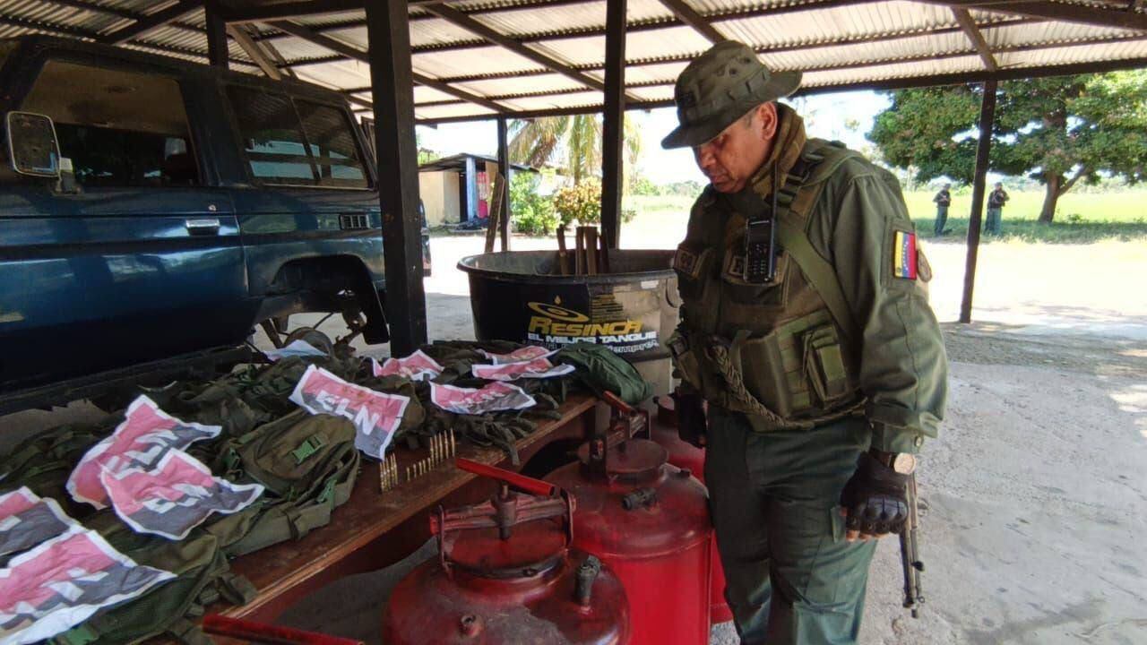 Venezuela destruyó dos campamentos del ELN en zona fronteriza con Colombia. Fotos: Fuerza Armada Nacional Bolivariana.