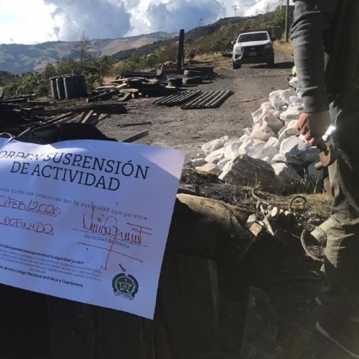 Mina donde están atrapados 4 mineros en Boyacá, tenía prohibido operar
