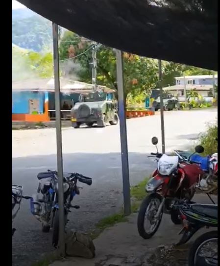 Zona del combate en La Paulina de Valdivia- foto tomada de video de @soydeituango