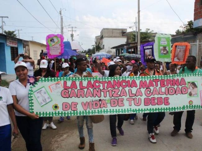 Cierran celebración del Mes de la Lactancia Materna en Cartagena con una marcha