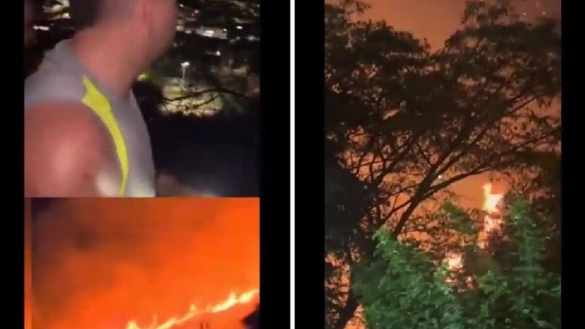 Jóvenes ayudaron a apagar incendio forestal cerca a la UIS