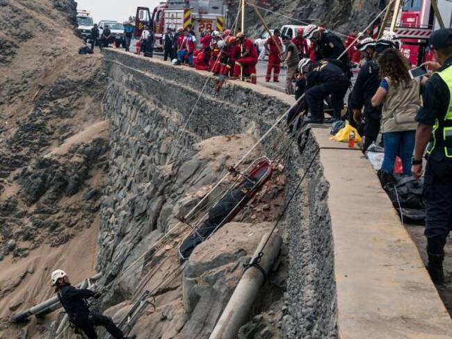 Rescatistas Accidente en Perú