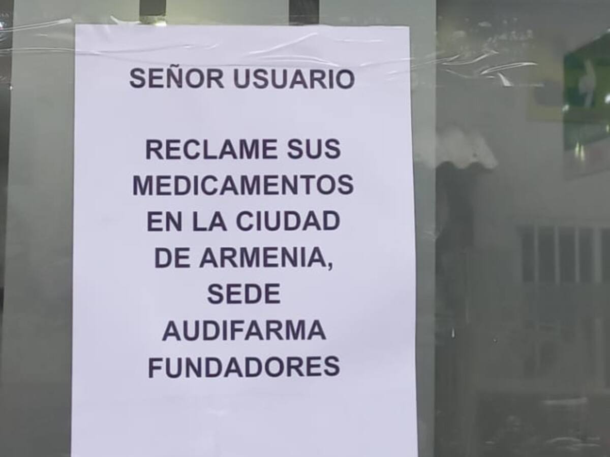 Cierre preventivo de la sede Audifarma en el municipio de Calarcá en el Quindío