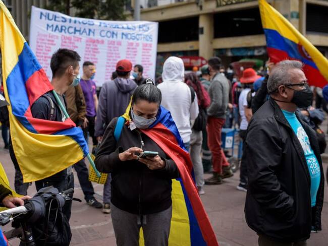 Manifestaciones en Bogotá por conmemoración del Día de la Independencia de Colombia.