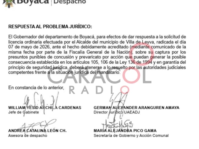 Solicitud de licencia no remunerada del alcalde de Villa de Leyva, Víctor Alfonso Gamboa.