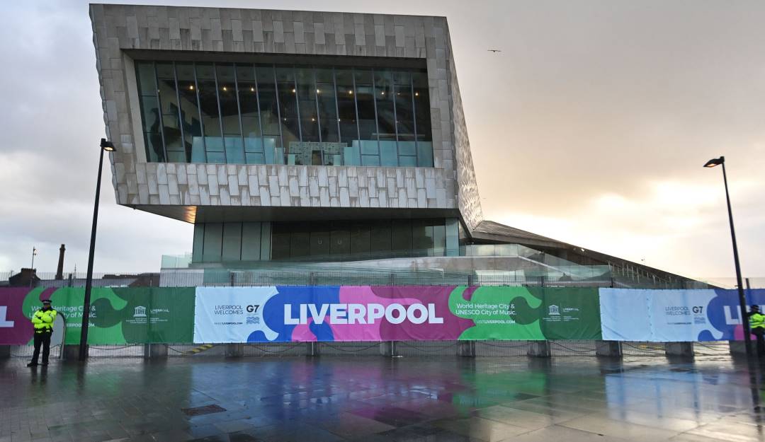 Sede de la reunión de los cancilleres del G7 en Liverpool, Inglaterra. Foto: Getty
