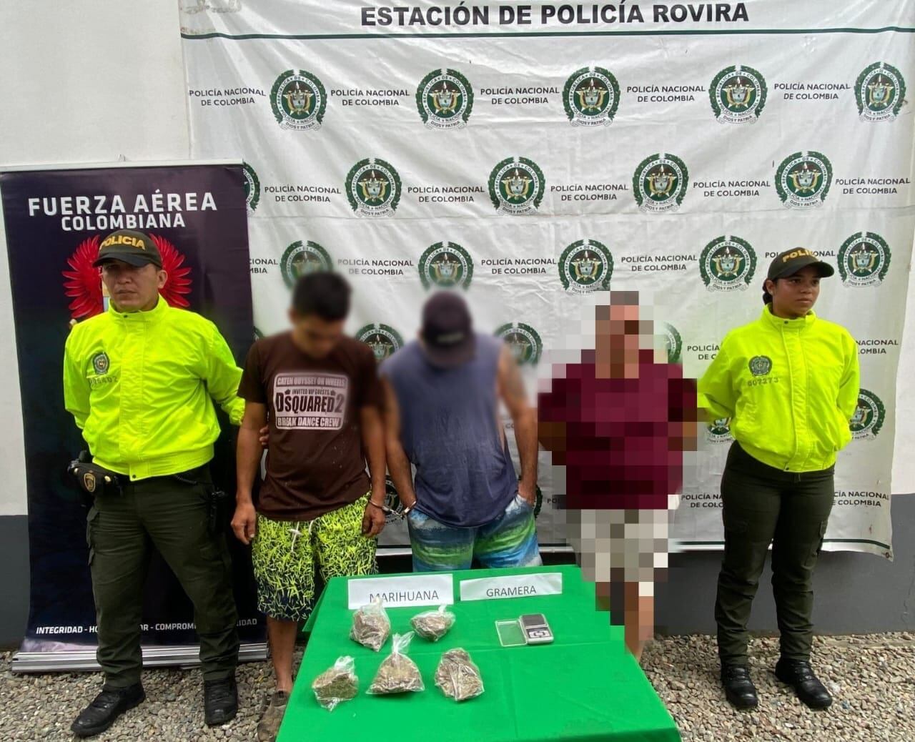 Tres personas fueron capturadas en el municipio de Rovira, Tolima