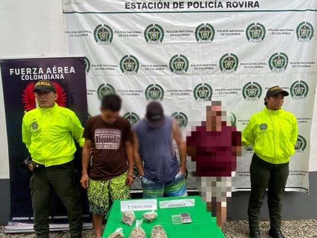 Tres personas fueron capturadas en el municipio de Rovira, Tolima