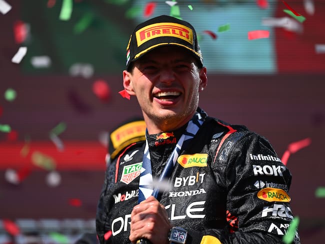 Max Verstappen en el podio del Gran Premio de Hungría