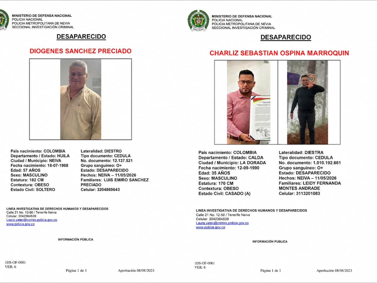 Investigan desaparición de dos hombres que salieron de Neiva con destino al Putumayo
