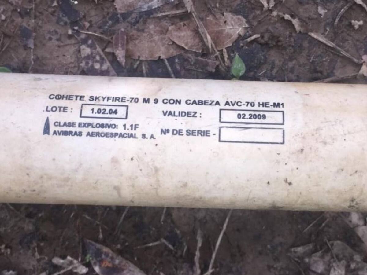 Ejército halló un cohete que sería de la Aviación Militar de Venezuela