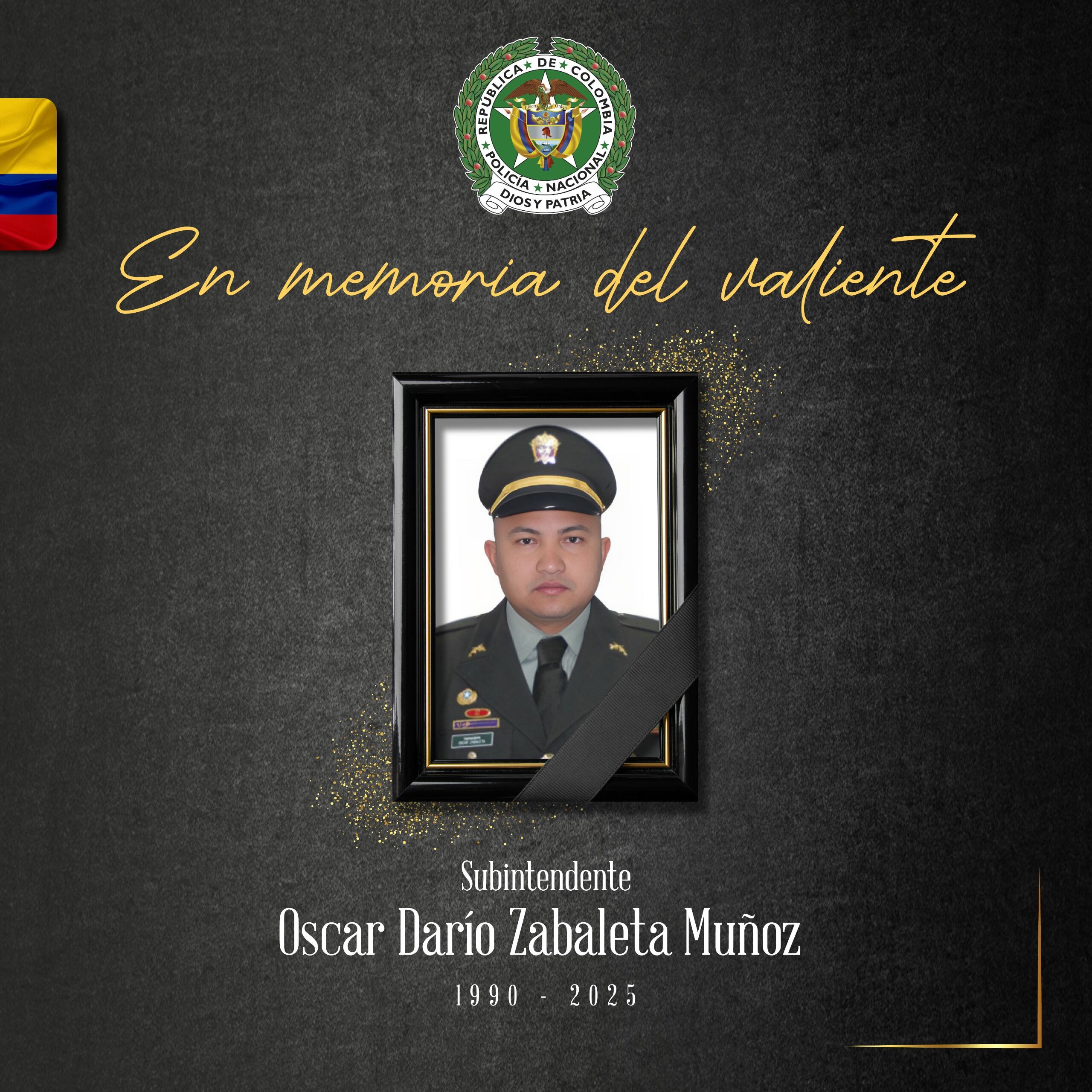 Policía asesinado en Samaniego. Foto: Policía Nacional