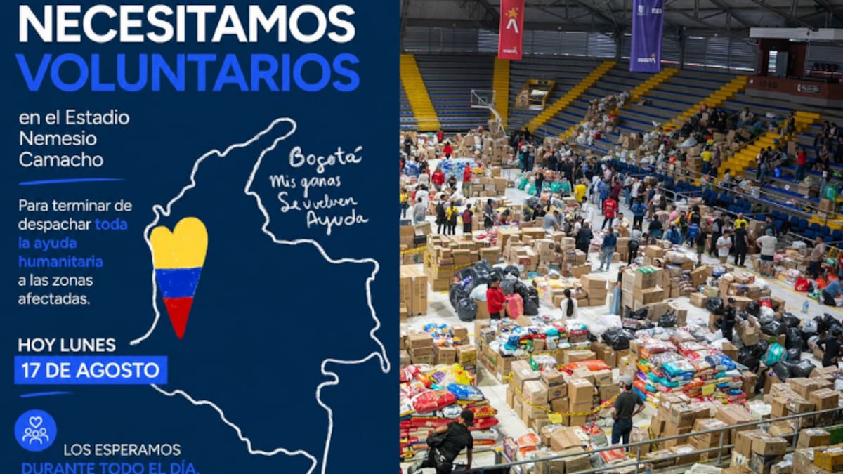 El Campín sigue necesitando voluntarios hoy: sigue el trabajo de empaque y despacho de ayudas