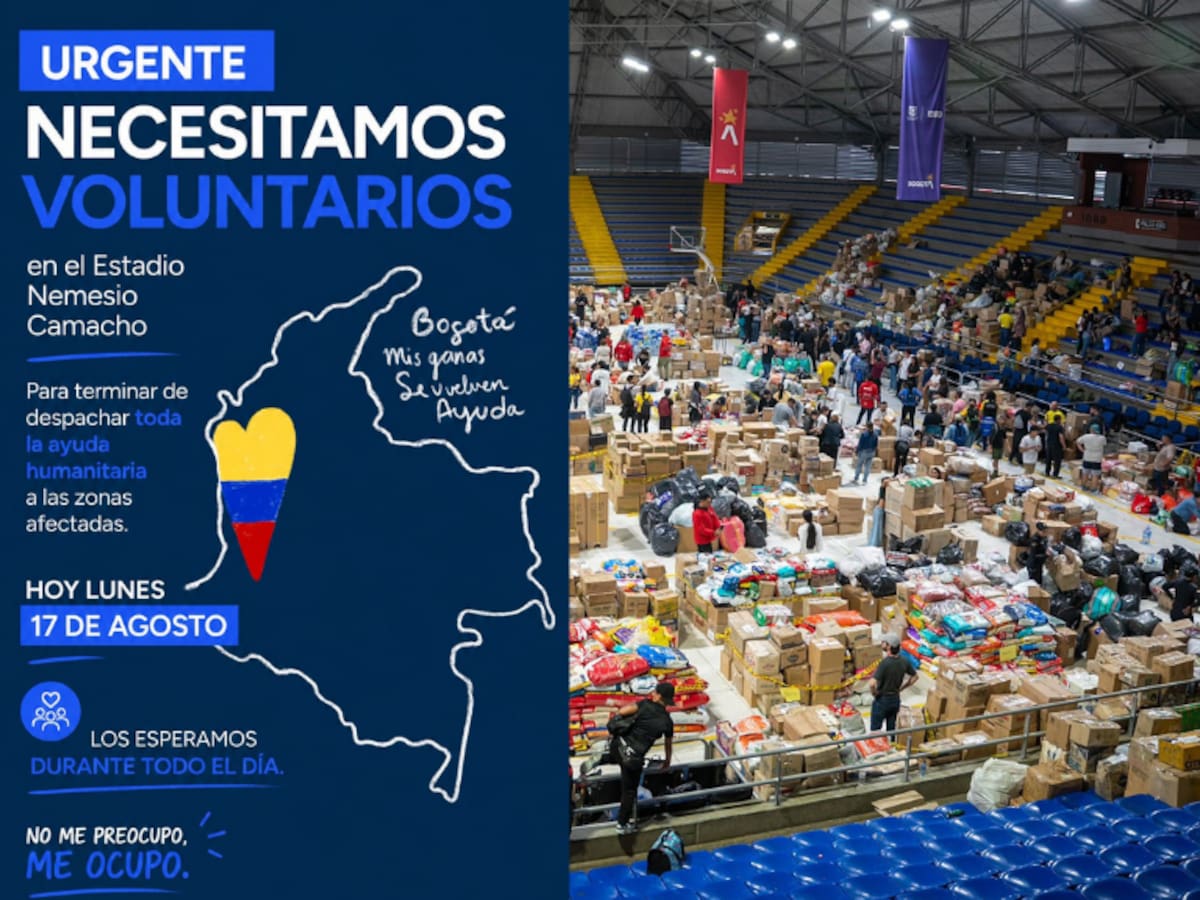 El Campín sigue necesitando voluntarios hoy: sigue el trabajo de empaque y despacho de ayudas