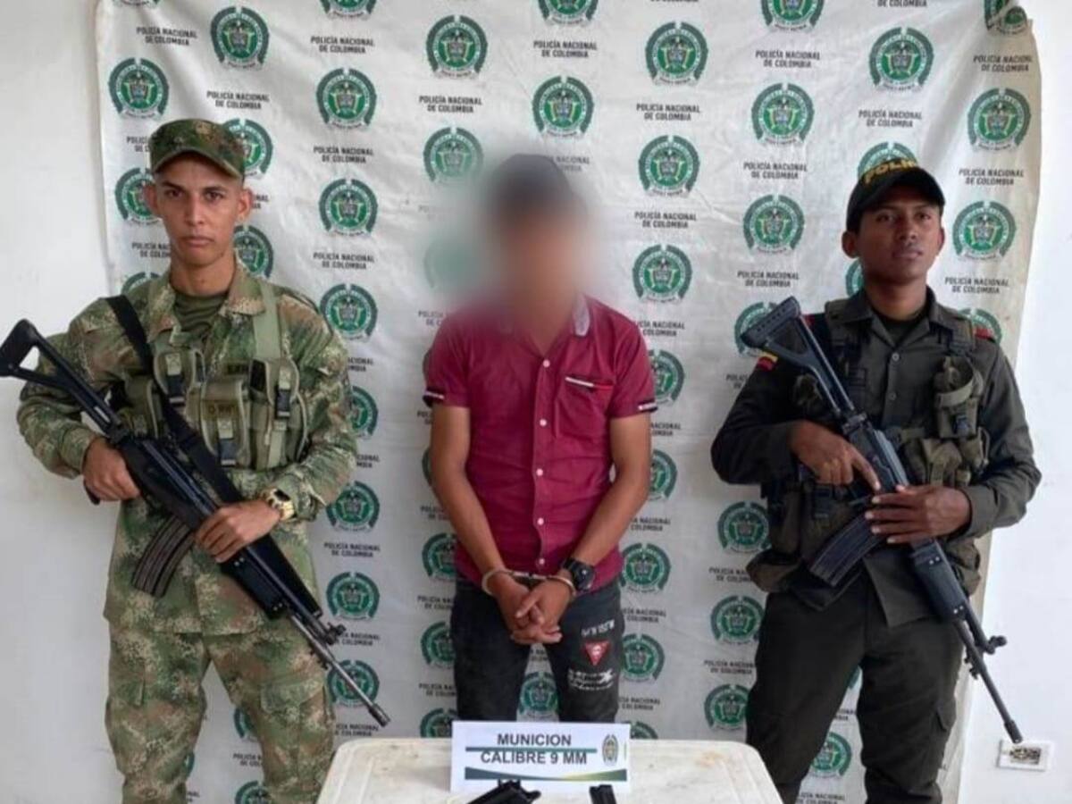 Capturado hombre con arma automática calibre 9 milímetros en el sur de Bolívar