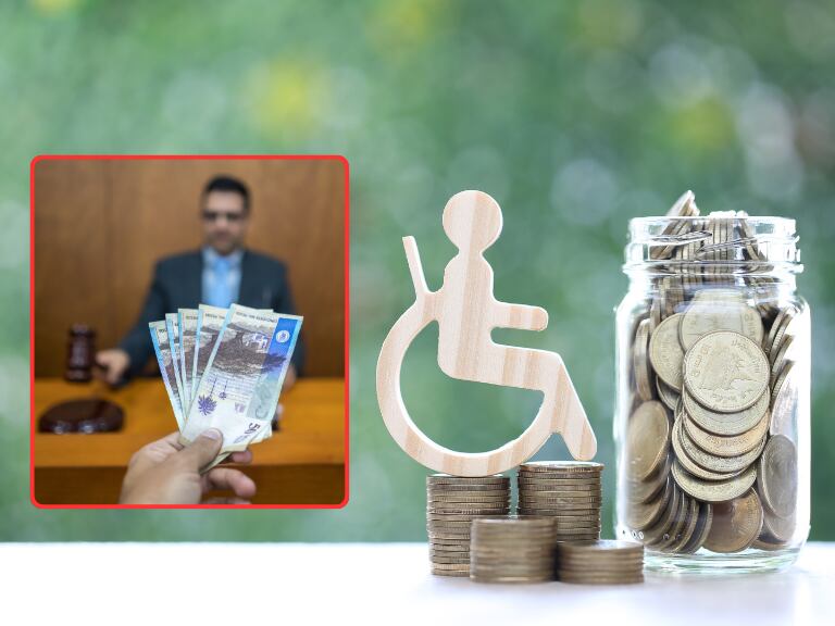 Pensión por invalidez / Persona entregando dinero colombiano por decisión de juez (Getty Images)