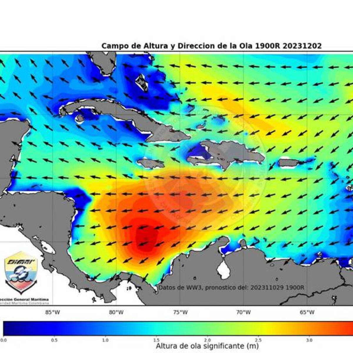 Alerta amarilla en departamentos del Caribe colombiano por fuertes vientos