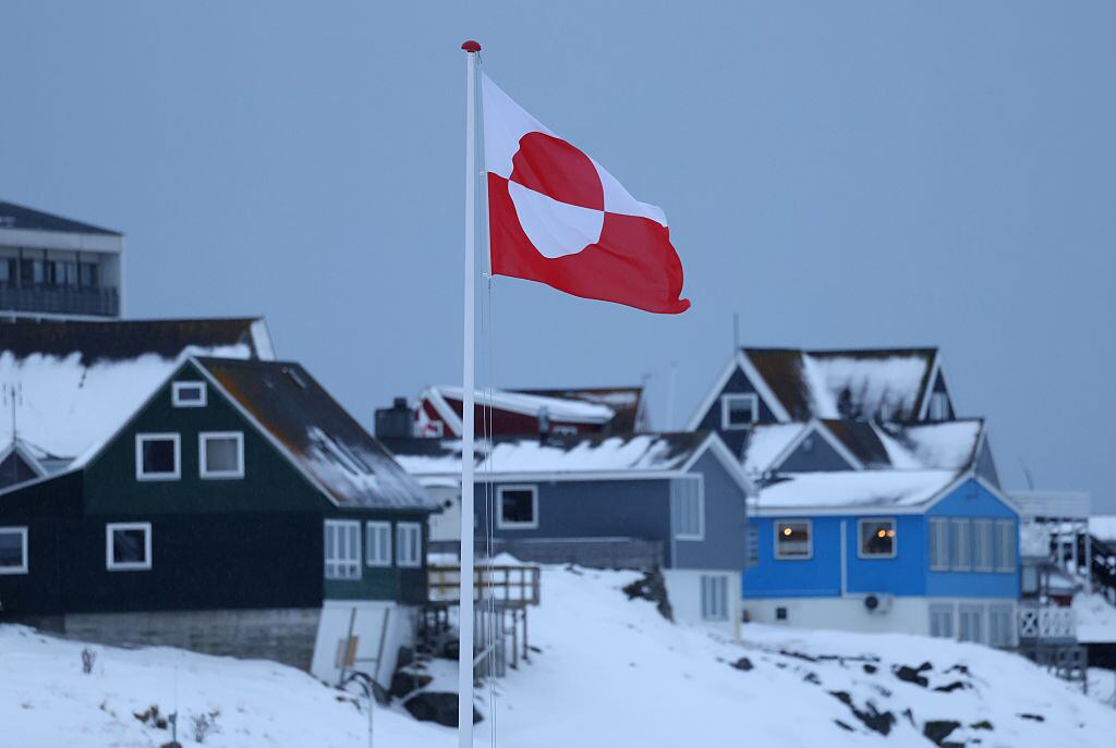 Bandera de Groenlandia. Foto: Sean Gallup/Getty Images