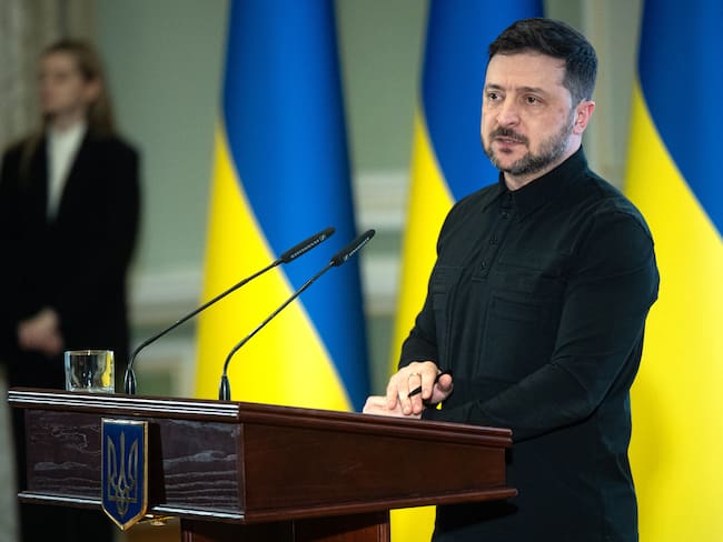 El presidente Volodímir Zelenski, en Kiev, el 22 de diciembre de 2025. FOTO: Danylo Antoniuk/Ukrinform/NurPhoto vía Getty Images