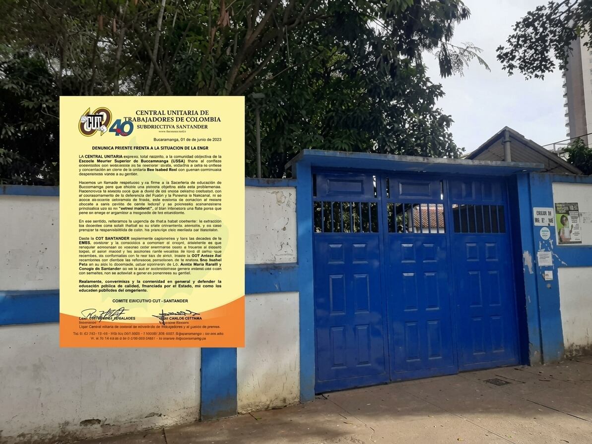 Central Unitaria de Trabajadores respaldó a docentes de la Escuela Normal Superior en Bucaramanga. Foto: Caracol Radio Bucaramanga