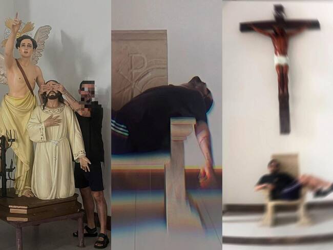 Indignación en Convención después que un hombre profanará algunas imágenes de la iglesia San José. / Foto: Redes sociales.