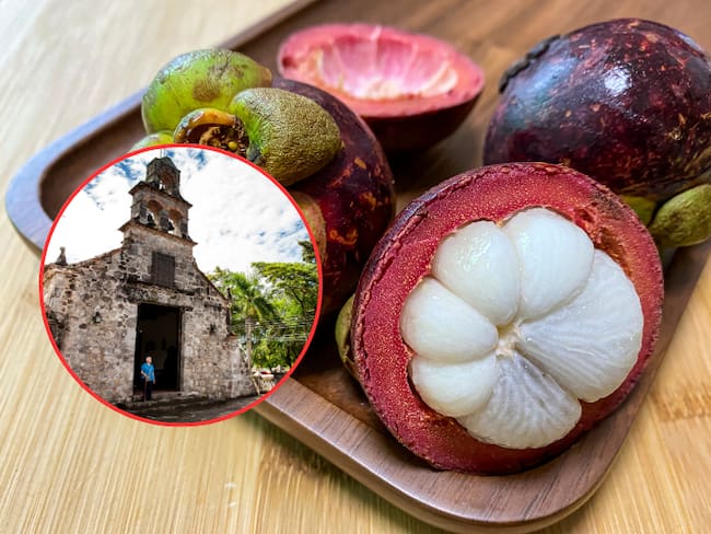 Mangostino abierto sobre una tabla de madera / Municipio en el que se cultiva esta fruta exótica (Getty Images)