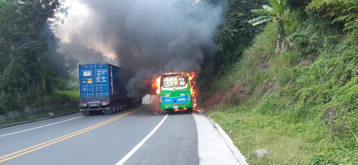 Fotografía suministrada por el Cuerpo de Bomberos Voluntarios de Supía, Caldas.