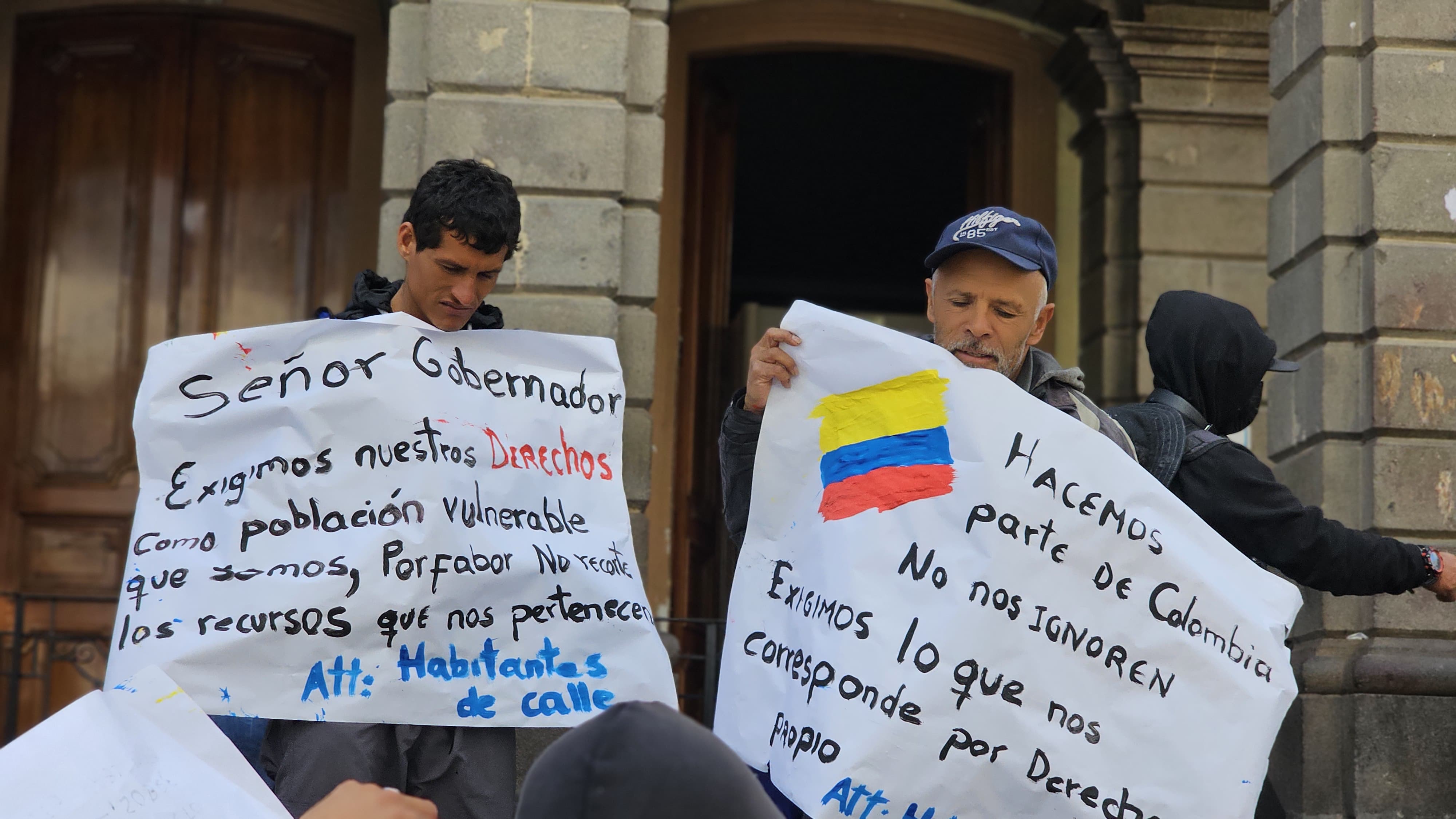 Protesta de habitantes de calle en Pasto | Foto: Caracol Radio Pasto