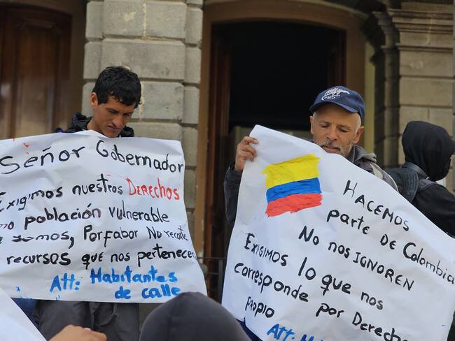 Protesta de habitantes de calle en Pasto | Foto: Caracol Radio Pasto