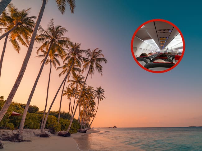 Isla tropical junto a los asientos de un avión (Fotos vía Getty Images)