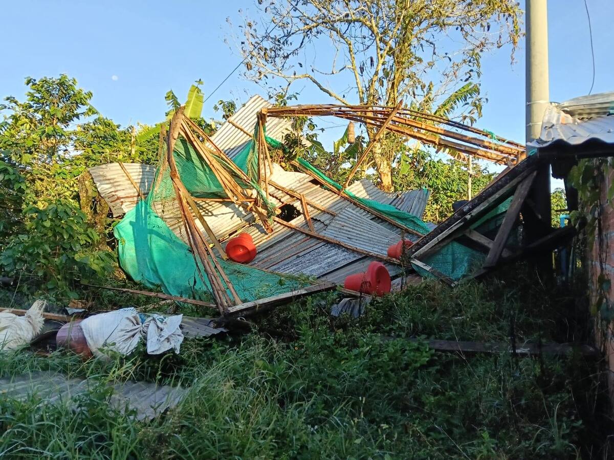 Dos colegios y más de 30 casas quedaron destechadas por los vendavales en 3 municipios de Caldas