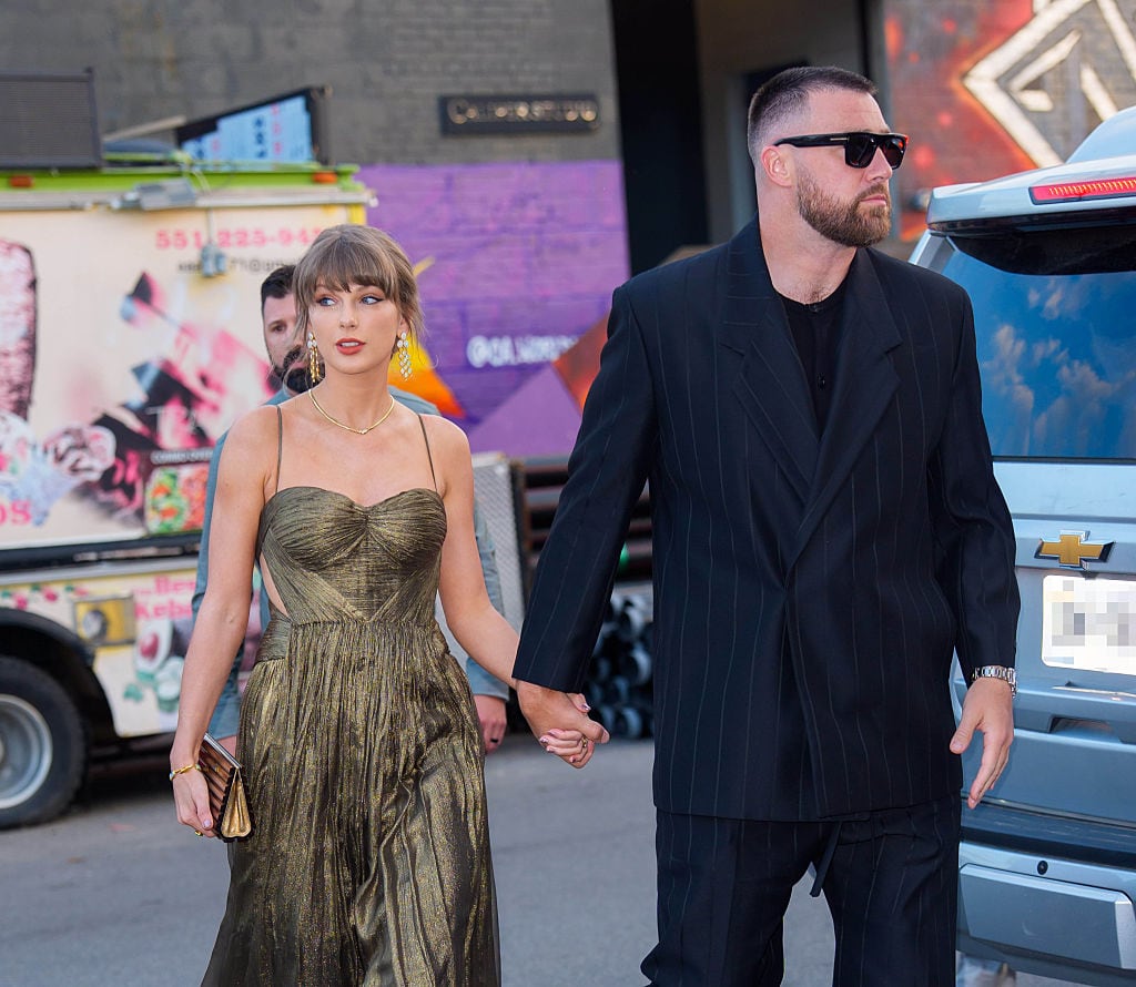 NEW YORK, NY - MAY 16: Taylor Swift and Travis Kelce are seen on May 16, 2026 in New York City.  (Photo by XNY/Star Max/GC Images)
