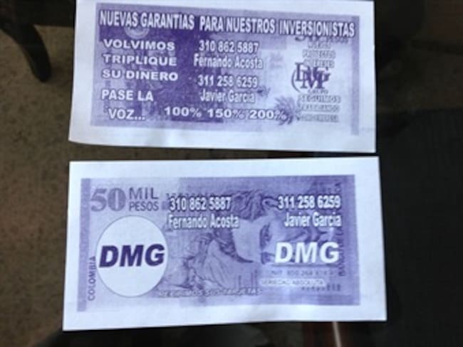 Reaparece DMG en Cartagena a través de billetes que invitan a invertir