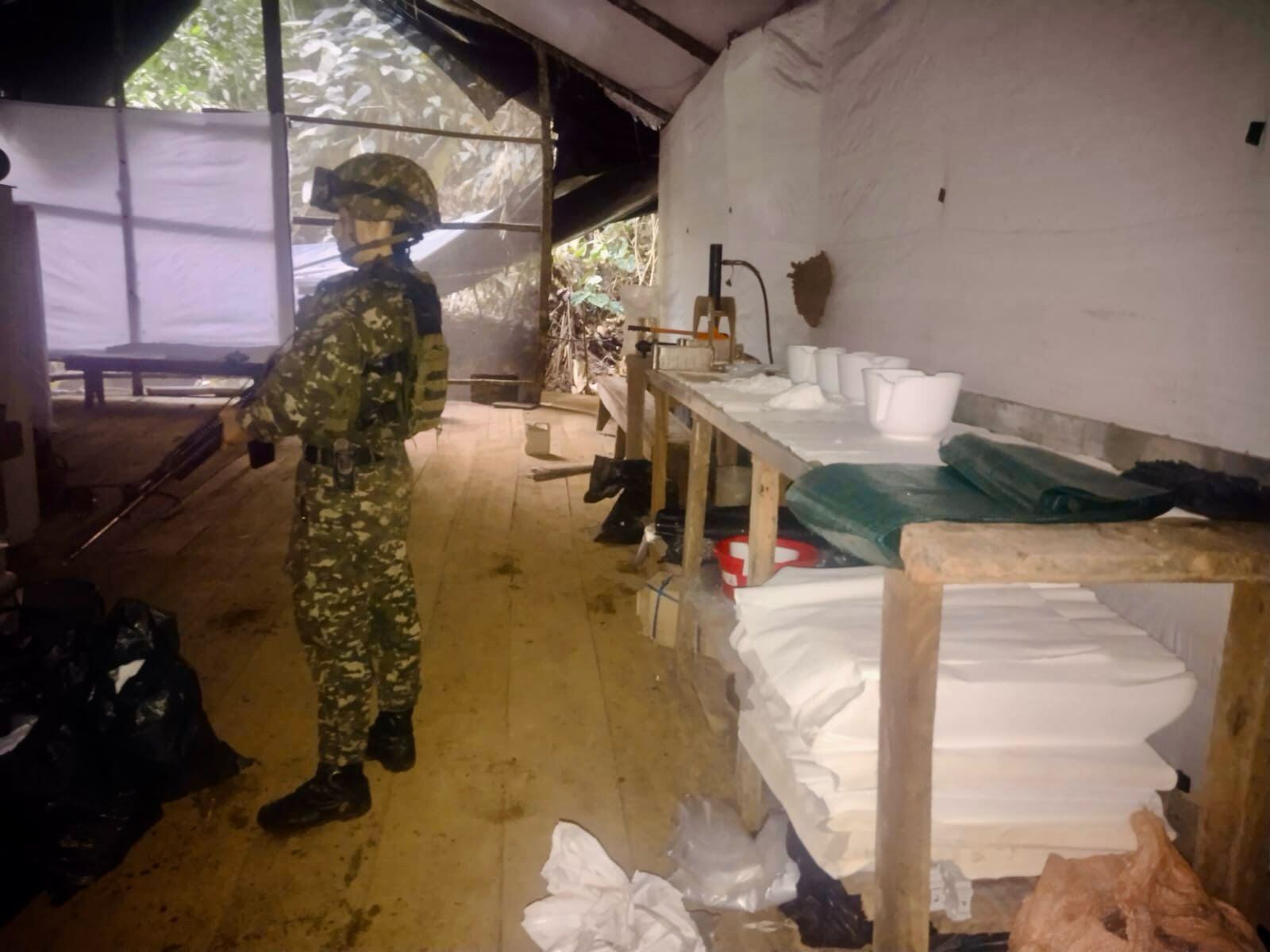 Laboratorio de cocaína- foto Cuarta Brigada