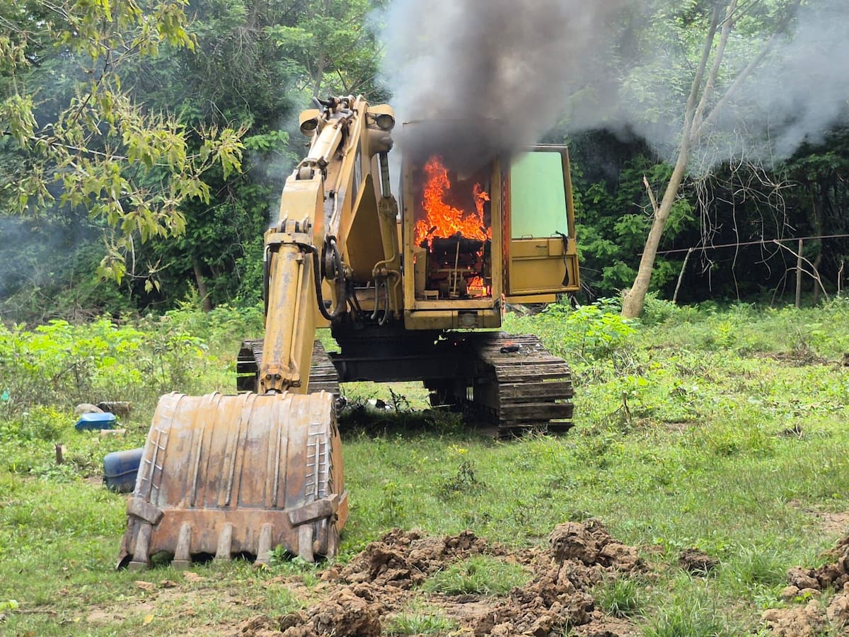 Golpe a la minería ilegal en el sur del Cauca: destruyeron maquinaría que pertenecería al ELN