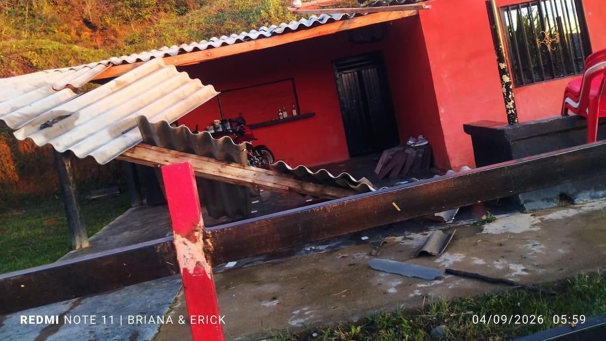 Un intenso vendaval afectó siete veredas y el área urbana de Campamento, Antioquia